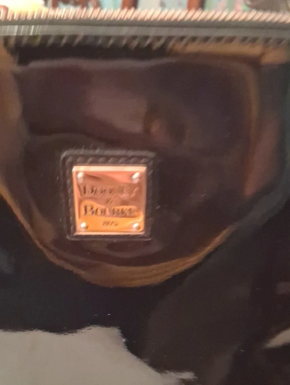 Dooney & Bourke Black Patent Leather Backpack